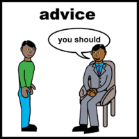 Advice with bubble with chair