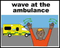 Ambulance wave at the ambulance