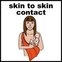 Baby skin to skin contact with mum