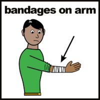 Bandages on arm