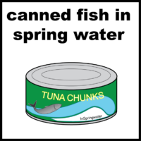 Canned fish in spring water