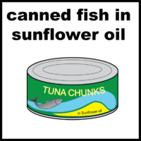 Canned fish in sunflower oil