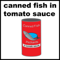 Canned fish in tomato sauce