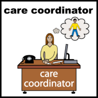 Care coordinator with phone and computer