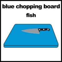 Chopping board blue fish