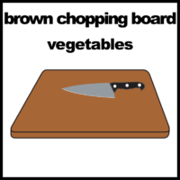 Chopping board brown vegetables
