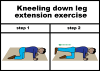 Kneeling down leg extension exercise
