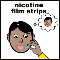 Nicotine replacement film strip