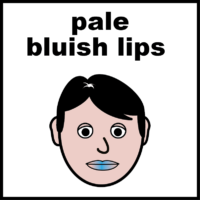 Pale bluish lips