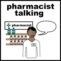 Pharmacist talking