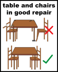 Table and chairs in good repair