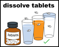 Tablets dissolved in a drink