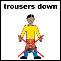 Trousers down