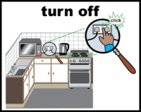 Turn off kitchen appliances