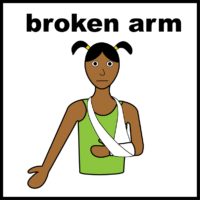 broken arm in a sling