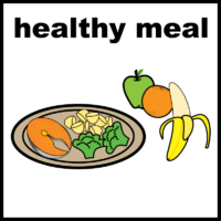 healthy meal with fruit