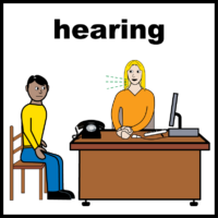 hearing (with a manager)