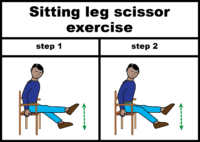 Sitting leg scissor exercise