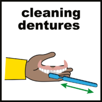 cleaning false teeth dentures
