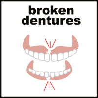false teeth broken dentures