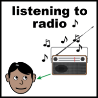 listening to the radio