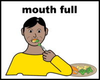 mouth full of food