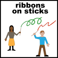 ribbons on sticks