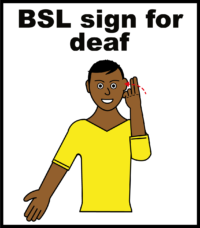 BSL sign for deaf