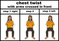 Chest twist with arms crossed in front
