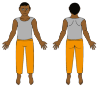 male body map fully clothed darker skintone