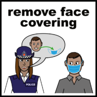 police remove face covering