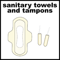 sanitary towels and tampons