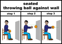 seated throwing ball against wall V2