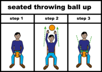 seated throwing ball up