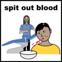 spit blood out dentist