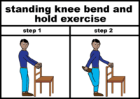 standing knee bend and hold exercise