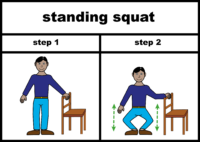 standing squat holding on