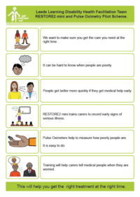 Thumbnail for Leeds Learning Disability Health Facilitation Team RESTORE2 mini and Pulse Oximetry Training Scheme. V1