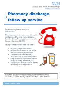 Thumbnail for Pharmacy discharge follow up advice