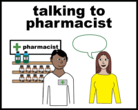 talking to pharmacist