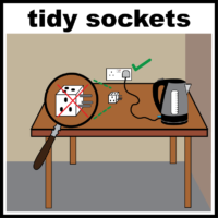 tidy cables and sockets