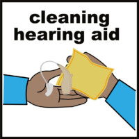 clean hearing aid