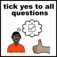 tick yes to all questions