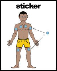 sticker on chest legs and arms