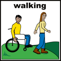 walking with wheelchair
