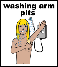 washing arm pits