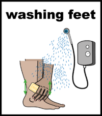 washing feet