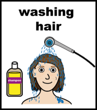washing hair
