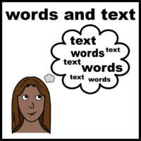 words and text