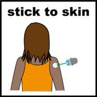 FreeStyle stick to your skin applicatore back of arm